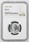 1954-S Silver Washington 25c Quarter NGC MS 65, 2 Available, NGC Brown Holder