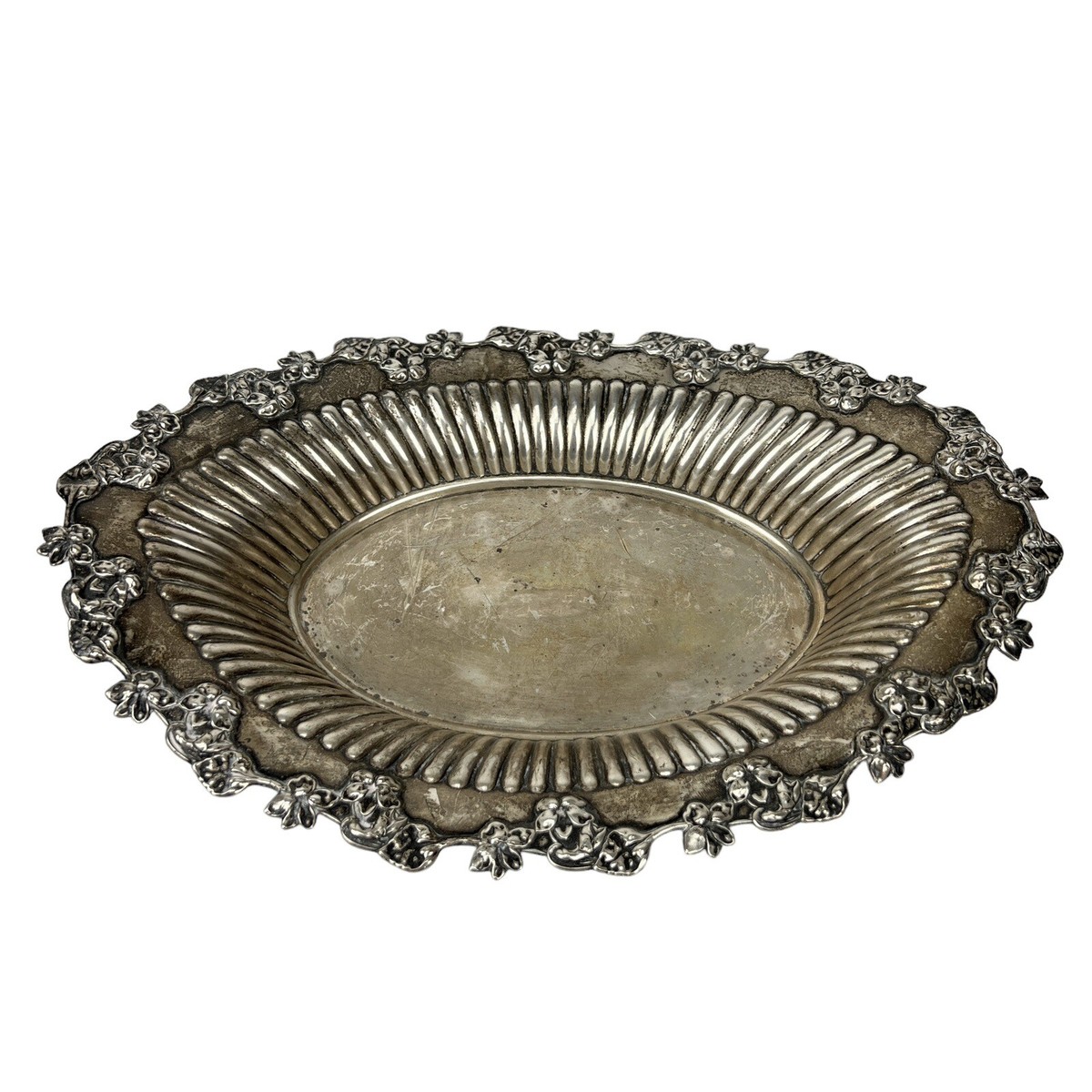 CALDWELL Sterling Silver Serving Tray Bowl Dish FLORAL FLUTED 611