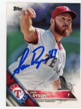 SIGNED BASEBALL CARD AUTO TOPPS 2016 TEXAS RANGERS SAM DYSON #389