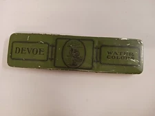 Devoe water color paints tin antique old vintage collectable rare 