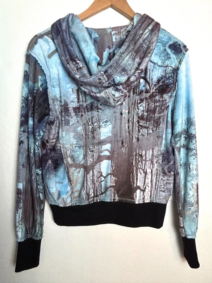 Alberto Makali Jacket Womens S Faux Fur Tree Forest Warm Hooded Button Up Pocket - Imagem 4 de 4