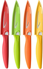 4PCS Paring Knife Set-4in Ultra-Sharp German Steel Blades w/ Covers,Fruit&Veggie