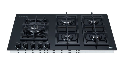 Trinity 5 hob 90 cm range Built-in Black Glass GAS WOK Cooktop SYDNEY PICKUP - Picture 3 of 12