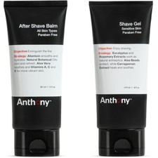 Anthony Shave Gel, 6 Fl Oz, and Anthony Aftershave Balm, 3 Fl Oz