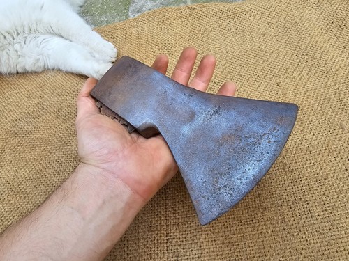 RARE VINTAGE AXE HEAD AUGUST HELSPER HELKO WERK ANTIQUE LOGGING SPLITTING - Picture 6 of 14