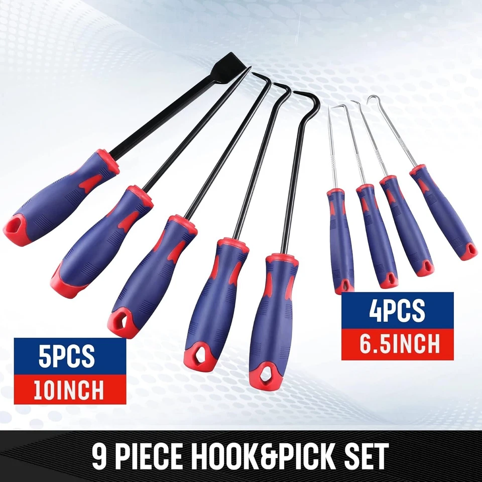 9-Piece Pick & Hook Set - Corrosion-Resistant Tools for Automotive Maintenance - Image 4 of 4