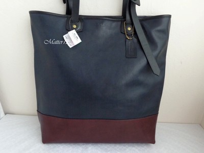 COACH 71395 Bleecker Navy Tote 大容量　A4 Coach NWT 71395 Men's Bleecker Colorblock Shopper Navy/Cordovan | eBay