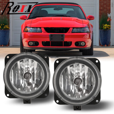 Pair Fog Lights For 2003-2004 Ford Mustang SVT Cobra Front Bumper Lamps L+R