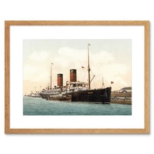 Ship Sail Boat Rms Campania Picture Framed Wall Art Print