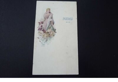 Menus. N°150190. Fleurs.femme Art Nouveau.genre Mucha .9 X 16 CM