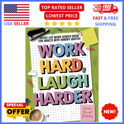 Fun White Elephant Gift Idea: Office Life Word Search: Work Hard, Laugh Harder