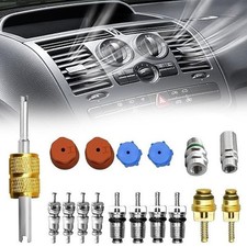 Compact and Portable Air Conditioning Valve Core Kit R134A Conversion 17 Pcs