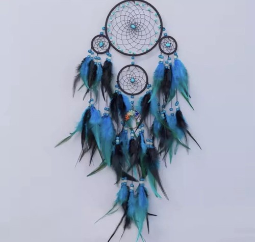 Luxury Dream Catcher Feather Indian Vintage Bohoo Bedroom Hanging Wall Decor - Picture 3 of 5