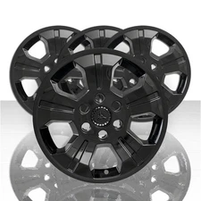 18" Black Wheel Skin Hub Caps Alloy Rim Full Covers for 2014-2019 Silverado 1500