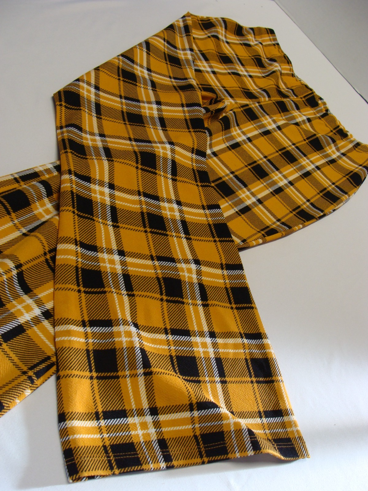▶No Boundaries Plaid Bellbottom Pants in Yellow, Black Plaid Retro Y2k 90s▶▶