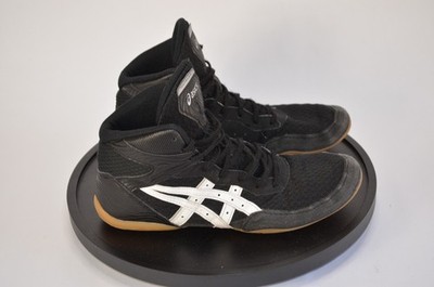 Asics Matflex 7 Wrestling Shoes Mens Size 8.5 Black White Lace Up Mid Sneakers