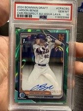 2024 Bowman Draft - Chrome Prospect Auto  Carson Benge Aqua Lava Refractor /199 