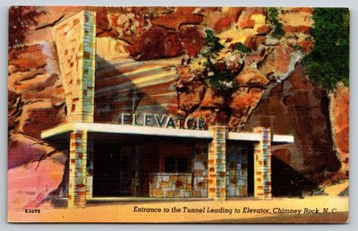 North Carolina NC Chimney Rock Tunnel Leading to Elevator Postcard, U18