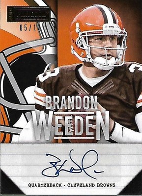2013 Panini Playbook Gold #20 Brandon Weeden Auto /10 - FB