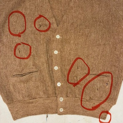 VINTAGE 60s Alpaca Wool 6 Button Cardigan Broadstreet's Beige L