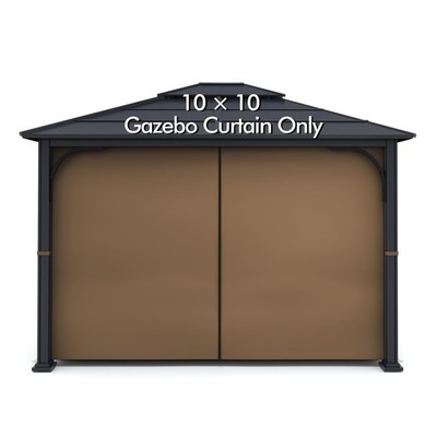 Gazebo Universal Replacement Privacy Curtain - Wonwon 10x10, Brown