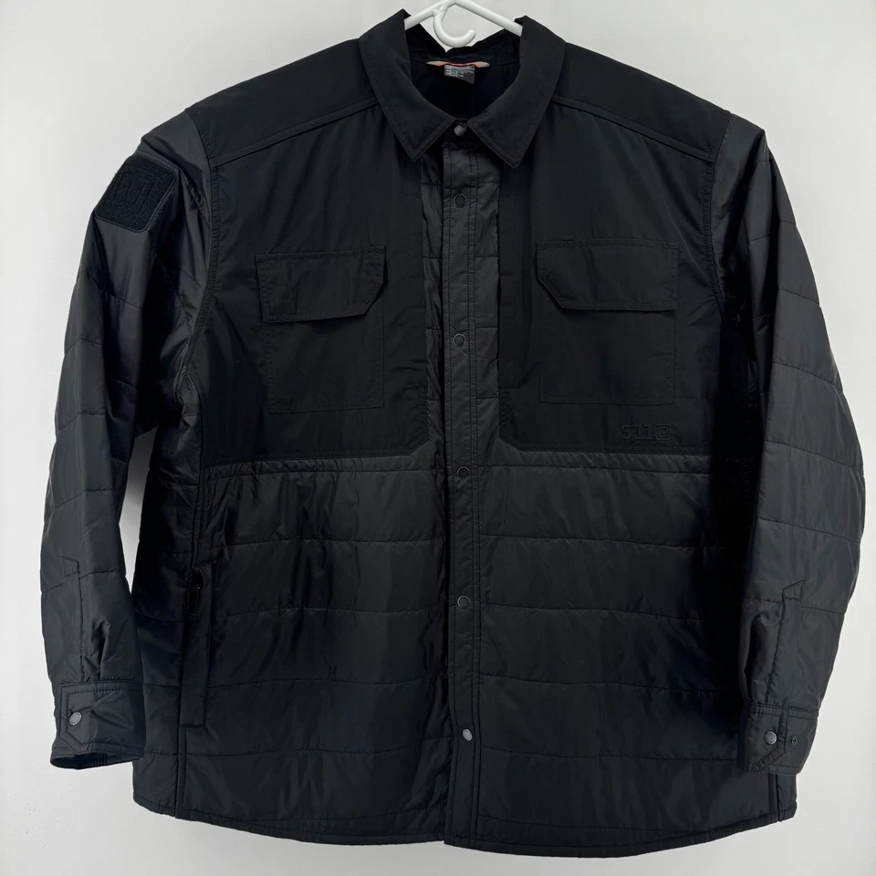 Тактическая рубашка куртка 5.11 3XL очень большая черная стеганая с застежкой спереди с подкладкой - Изображение 2 из 4