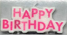 pink happy birthday candles