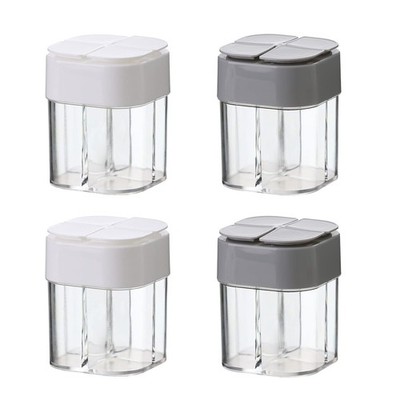 4 Pack Multi Spice Container Portable Travel Camping Seasoning Condiment Disp...