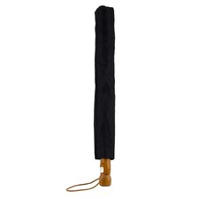 Wind Defying Essentials Umbrella in Black with Wood Handle