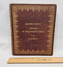 Very Rare 1829 Handwritten 65 Pg Book Genealogy Welch Lloyd's Family History