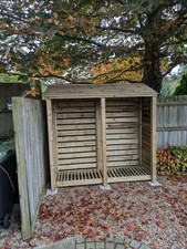 Image of 7ft Wooden Log Store Firewood Storage Shed Pressure Treated