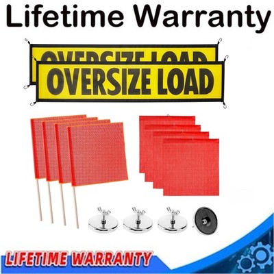 High Quality Large Oversize Load Flags, Oversize Load Banners, & Magnets Kit
