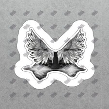 Stunning Black and White Butterfly Wings Vinyl Sticker Versatile 785752