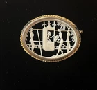 Vintage celluloid silhouette brooch pin costume jewelry
