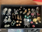 Lot of 20 Vintage Gold and Silver Tone Earrings, 1 Trifari, Estate