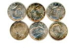 6 1964 Kennedy silver half dollars