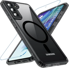 for Samsung Galaxy S21 FE 5G Case Magnetic, S21 FE Phone Case with Screen Protec