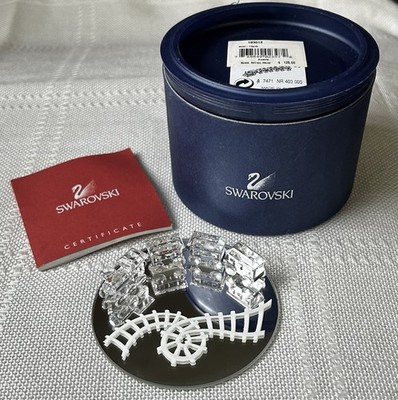Swarovski Crystal Four Piece Miniature Train w/ Box, Mirror & Certificate