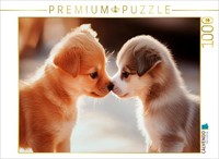 Calvendo Puzzle A Tender Moment Between Two Puppies | 1000 Pieces, Finished Size