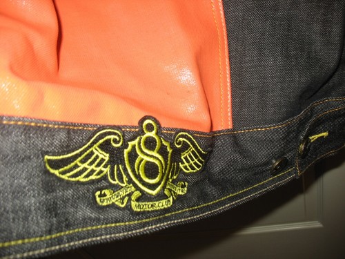 Acht 732 schwarze Denimjacke für Herren Größe 2XL 8732 Motorclub maßgeschneidert Kultur Baumwolle - Bild 6 von 12