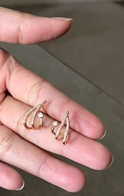 Ohrringe Gold strukturiert mit Steinen - großer Statement Modeschmuck für Damen  