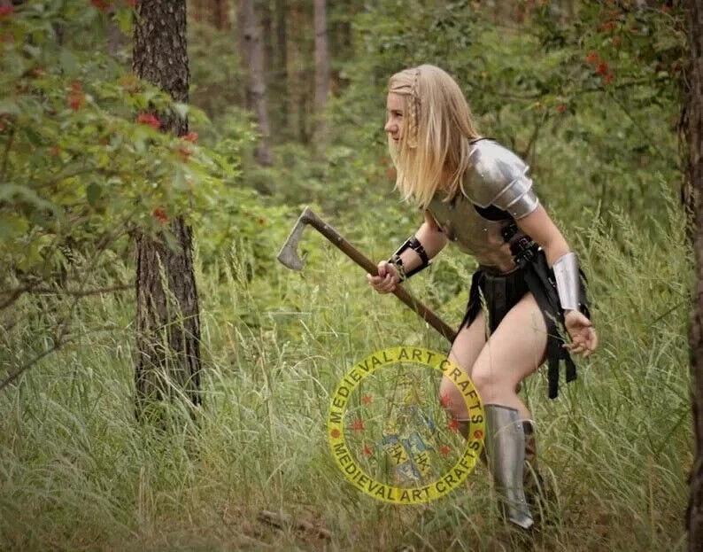 Antiguo Caballero Dama Armadura, Mujer Fantasía Armadura Disfraz Juegos con disfraces Larp Mujer Armadura Foto 4 de 4