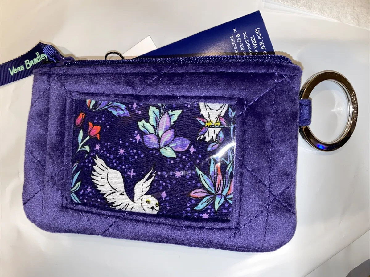 NEW Vera Bradley HARRY POTTER Zip ID Case Velvet Purple Owl