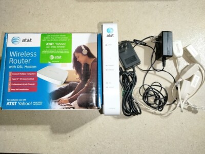 AT&T 2701HG-B 2Wire Wireless Gateway DSL Router Modem Bundle Power Cord Extras