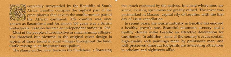 Lesotho 1979 First Day of Issue Oudehout 4 Cent 1x Authenticated 12-319 - Image 2 of 4