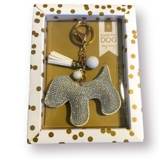 Diamond Dog Rhinestone Keychain