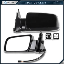 Black Side View Power Mirrors Pair Set For 1995 -1998 Chevy Tahoe GMC Yukon
