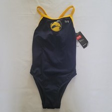 TYR Women's Hexa Diamondfit One Piece Swimsuit Size 28 Blue/Yellow