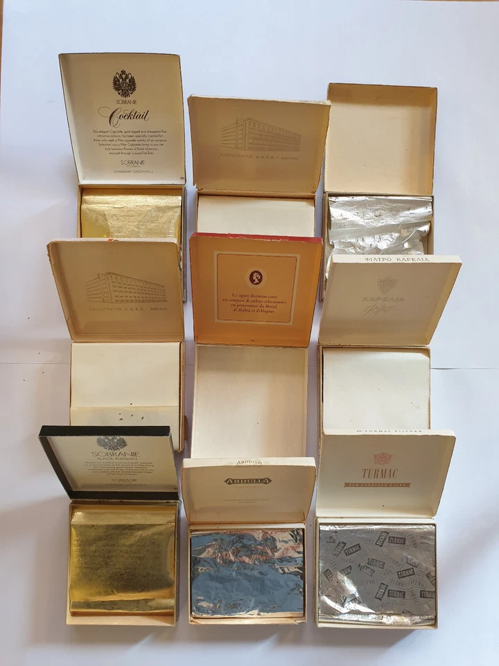 LOTTO DI 9 RARI PACCHETTI SIGARETTE VUOTI VINTAGE ANNI 70/80 FORMATO DA 20 LARGE - Immagine 4 di 4