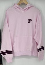 NWT Victoria's Secret PINK Ivy Fleece Campus Hoodie. Size Large. Pink Tulip